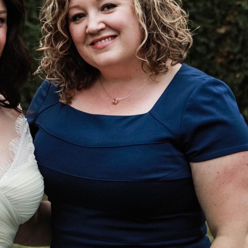 Navy Adrianna Papell dress